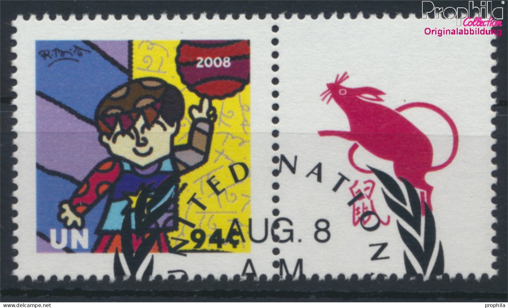 UNO - New York 1102Zf Mit Zierfeld (kompl.Ausg.) Gestempelt 2008 Olympische Sommerspiele (10063445 - Used Stamps