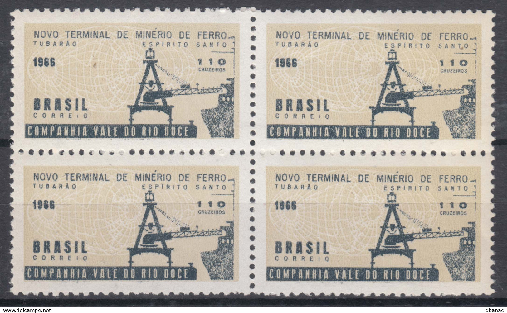 Brazil Brasil 1966 Mi#1104 Mint Never Hinged Pc. Of 4 - Unused Stamps