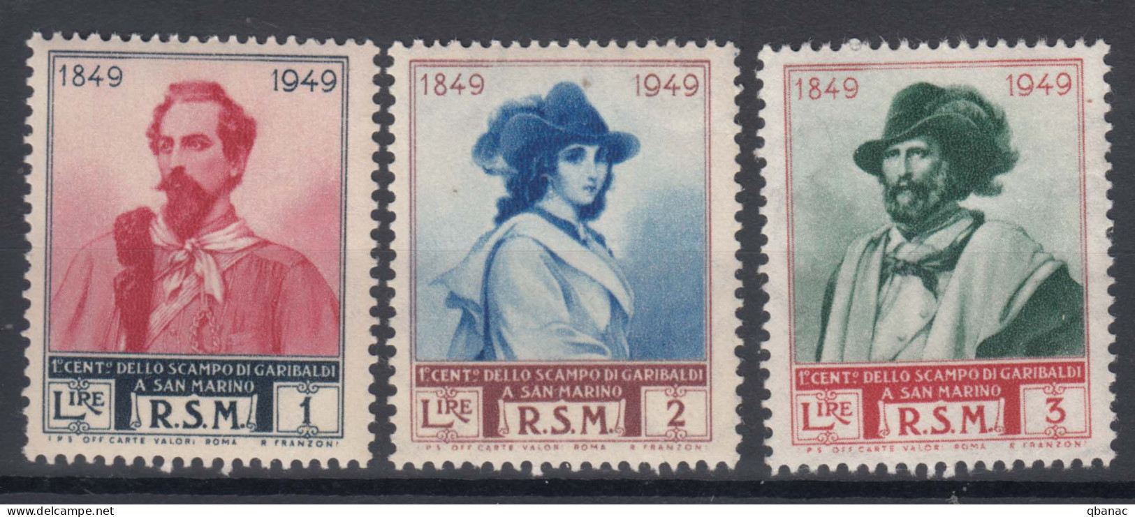 San Marino 1949 Mi#430-432 Mint Never Hinged - Neufs