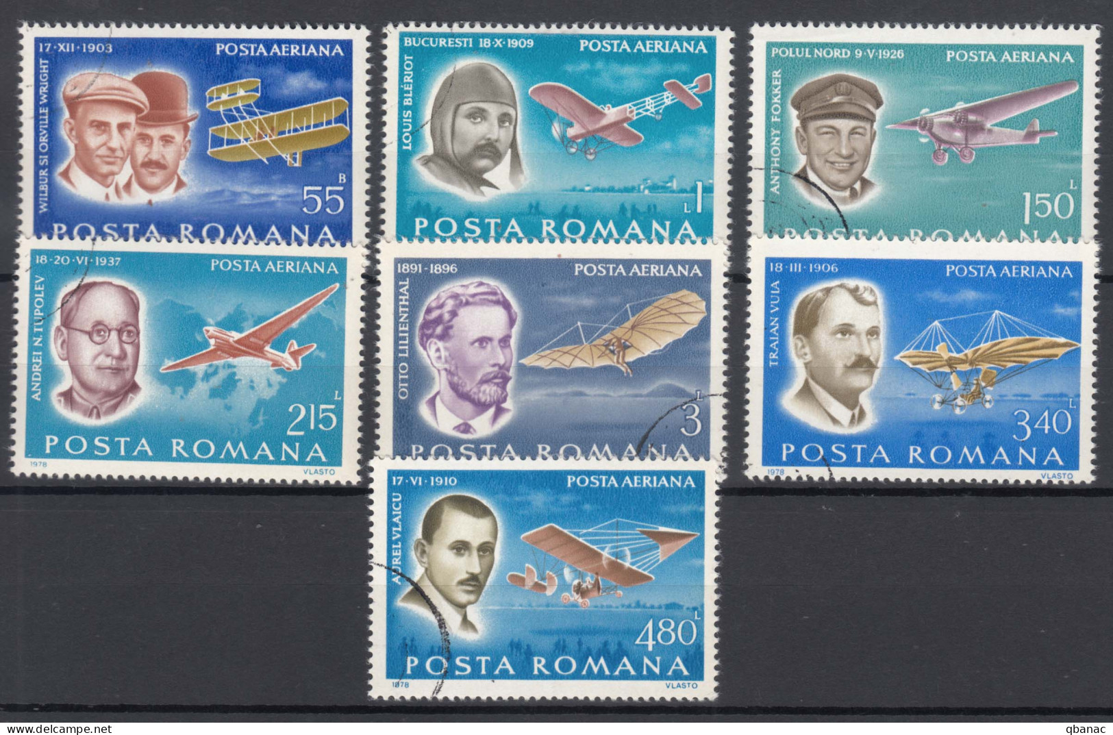 Romania 1978 Airmail Mi#3563-3569 Used - Usati