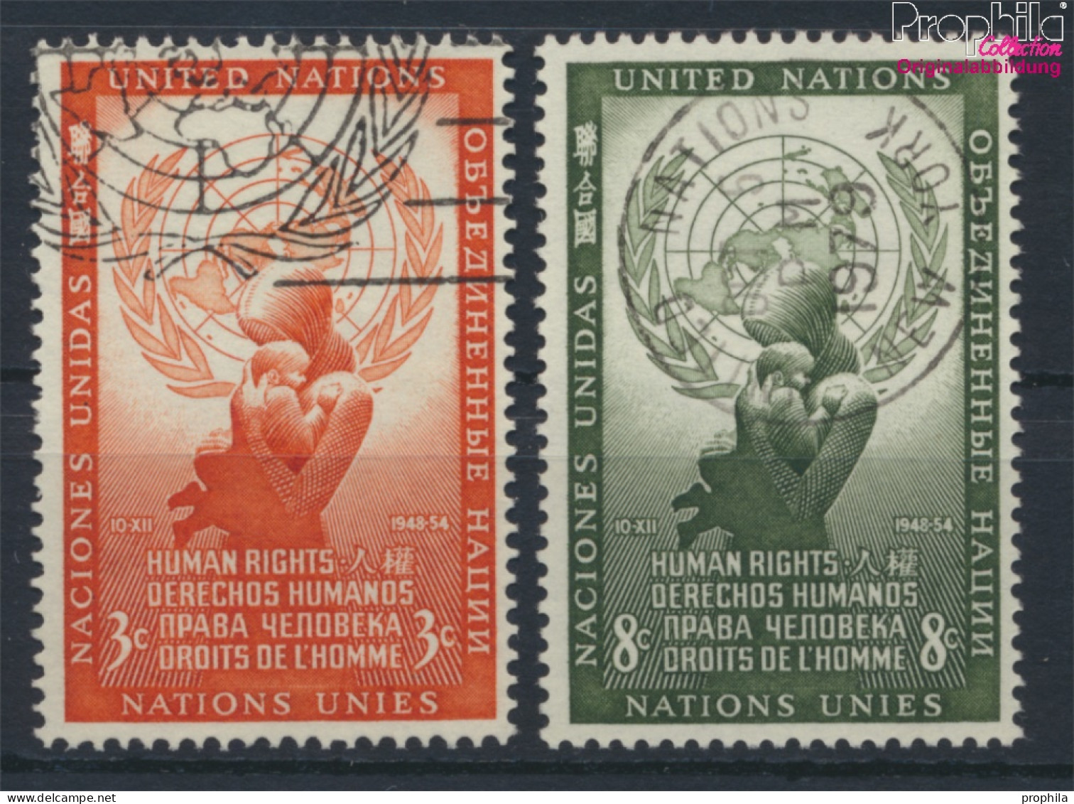 UNO - New York 33-34 (kompl.Ausg.) Gestempelt 1954 Menschenrechte (10041431 - Usados