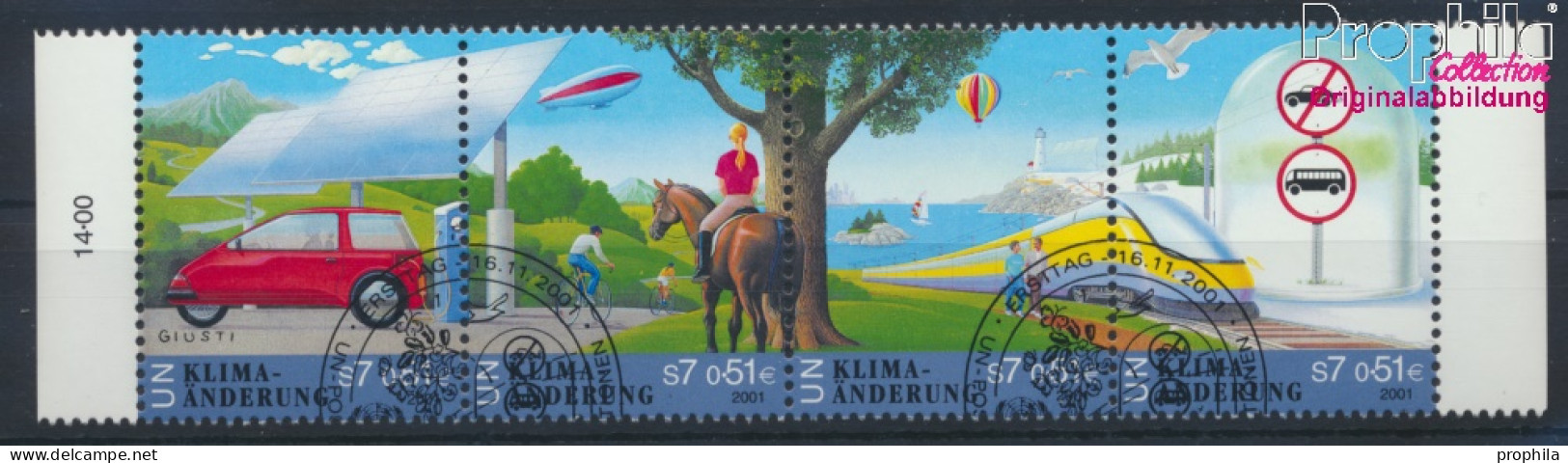 UNO - Wien 346-349 Viererstreifen (kompl. Ausg.) Gestempelt 2001 Klimaänderung (10045080 - Used Stamps