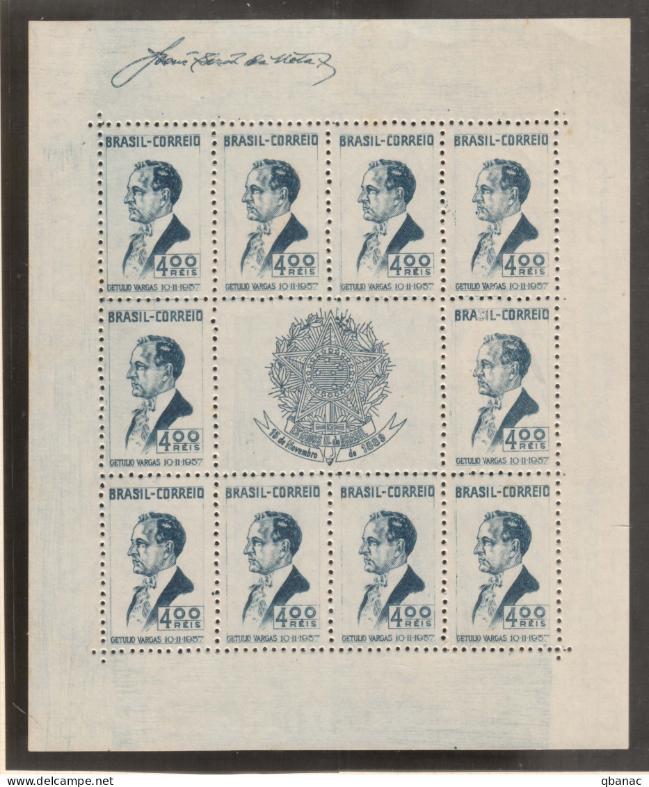 Brazil Brasil 1938 Mi#Block 2 Mint Never Hinged, Type VII - Nuevos