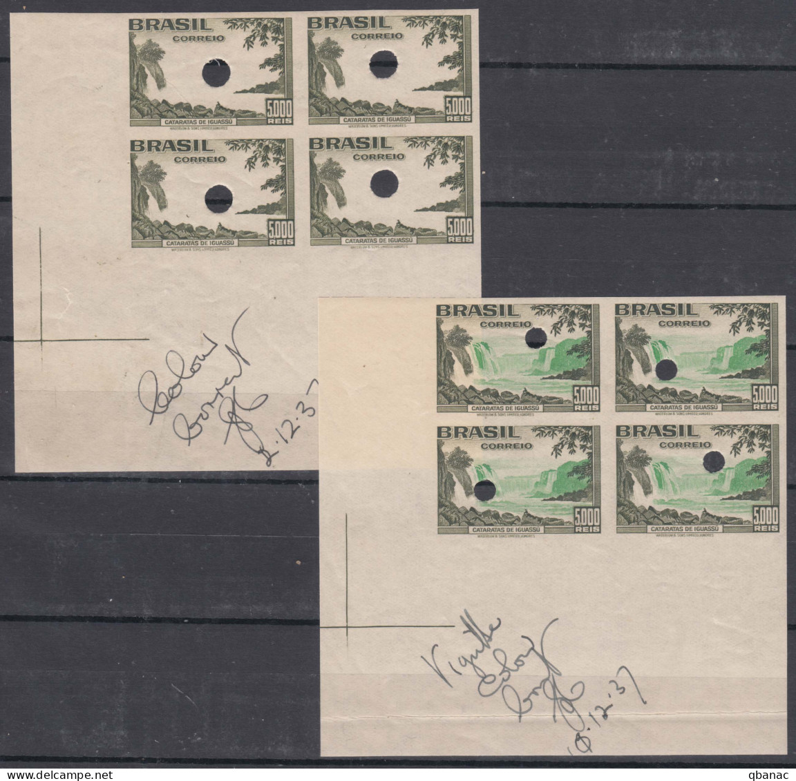Brazil Brasil 1937 Mi#477 Mint Never Hinged Progressivve Colour Proofs Pcs. Of 4 - Unused Stamps
