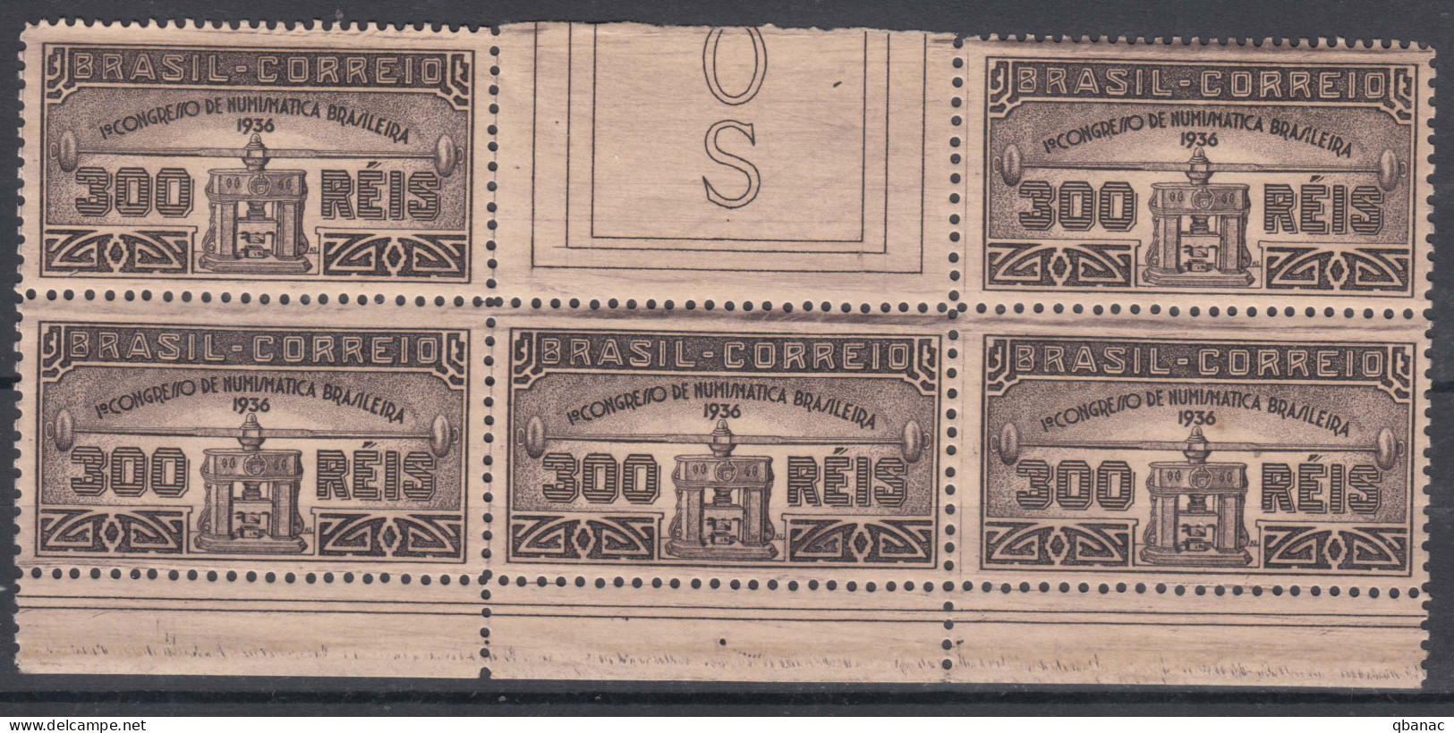 Brazil Brasil 1936 Mi#445 Mint Never Hinged Pc. Of 5 - Neufs