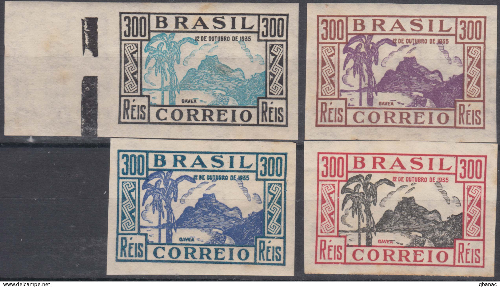 Brazil Brasil 1935 Mi#435-438 Mint Never Hinged Imperforated Proofs - Unused Stamps