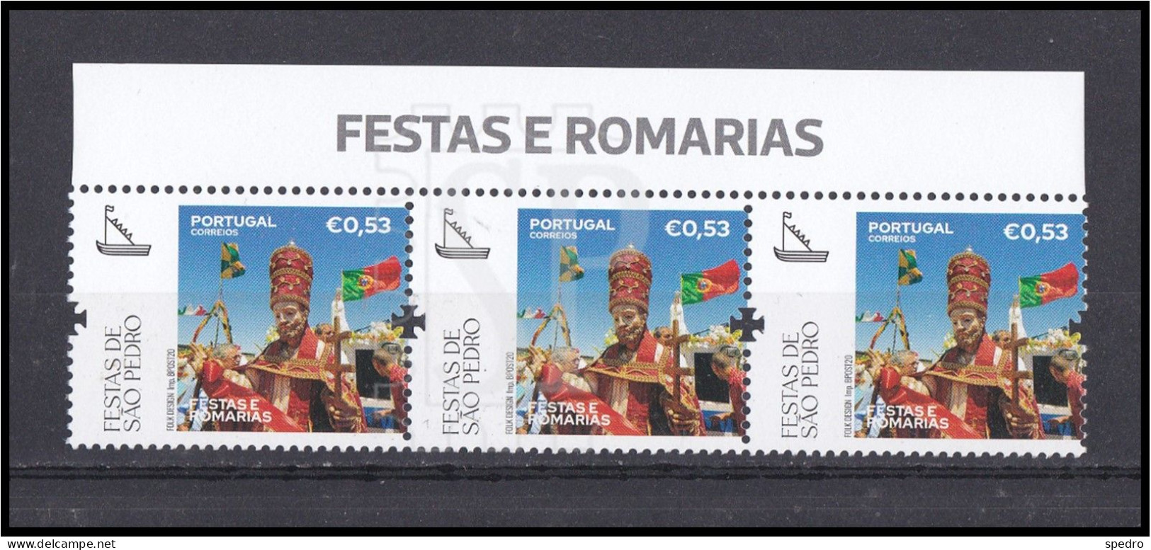 Portugal 2020 Festas E Romarias São S. Pedro Montijo Lugares De Fé Religião Religion Saint - Feuilles Complètes Et Multiples