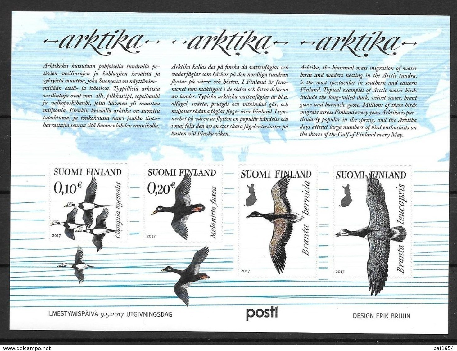 Finlande 2017 Bloc F2467 Neuf Oiseaux Arctiques - Blocks & Sheetlets