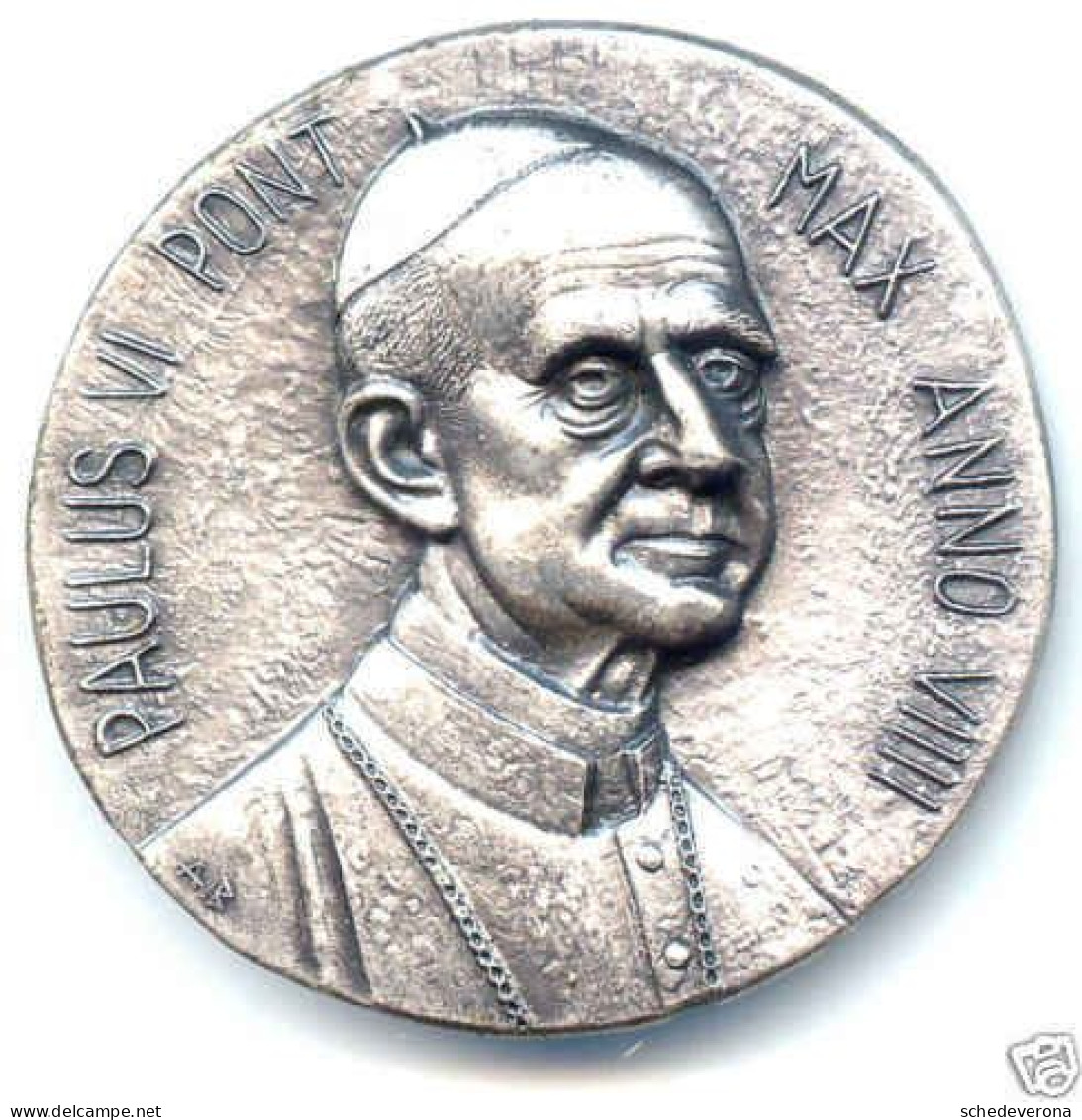 PAOLO VI MEDAGLIA ANNUALE IX PONTIFICATO 1972 ARGENTO - Profesionales/De Sociedad