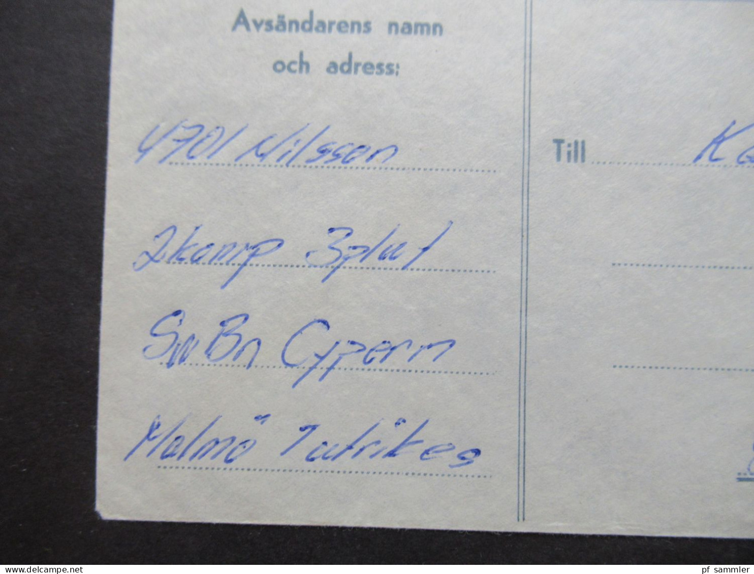 1966 Schweden Militärpost Militärbrev Stempel Svenska FN Bat Cypern / Schwedisches Militär Auf Zypern - Military