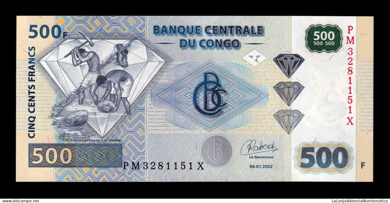Congo República Democrática 500 Francs 2022 (2023) Pick 96e New Sc Unc - República Democrática Del Congo & Zaire
