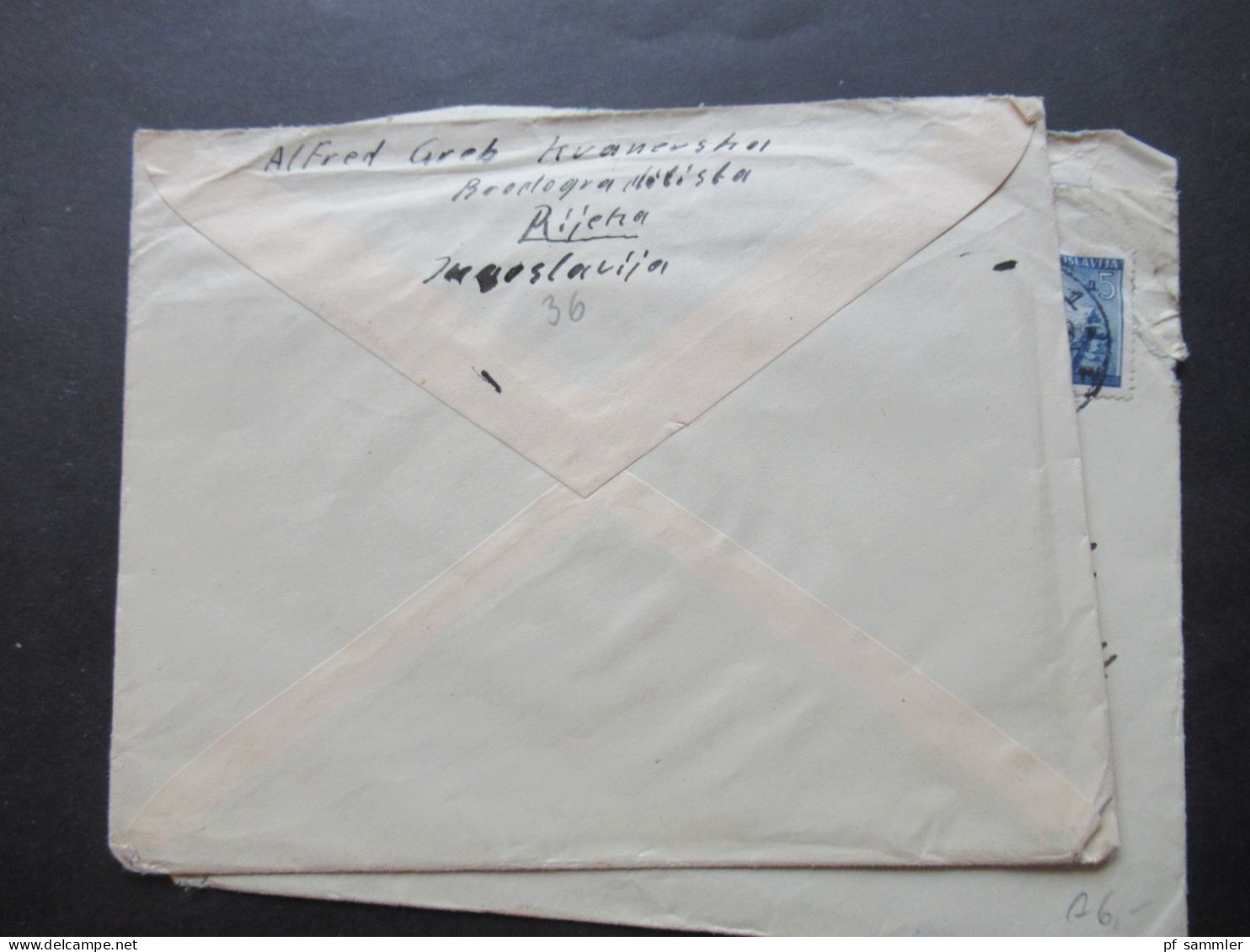 Jugoslawien / Jugoslavija 1947 / 3 Belege Mit Stempel Fiume / Auslandsbriefe Nach Stuttgart - Covers & Documents