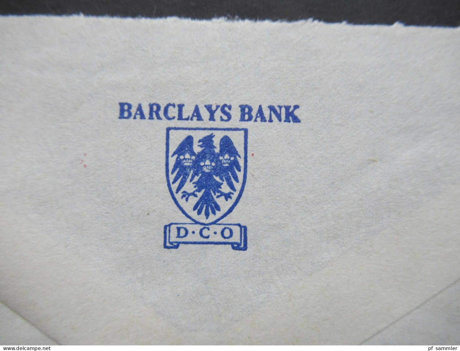 Gibraltar Airmail Auslandsbrief Nach Tübingen Mit Freistemple AFS Gibraltar Und Rücks. Wappen Barclays Bank DCO - Gibilterra