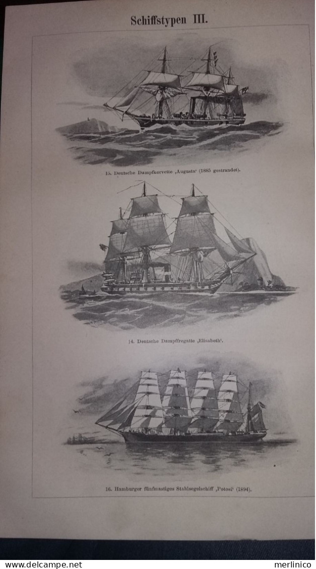 Ships, Illustration, Schiffstypen - Kunstdrukken
