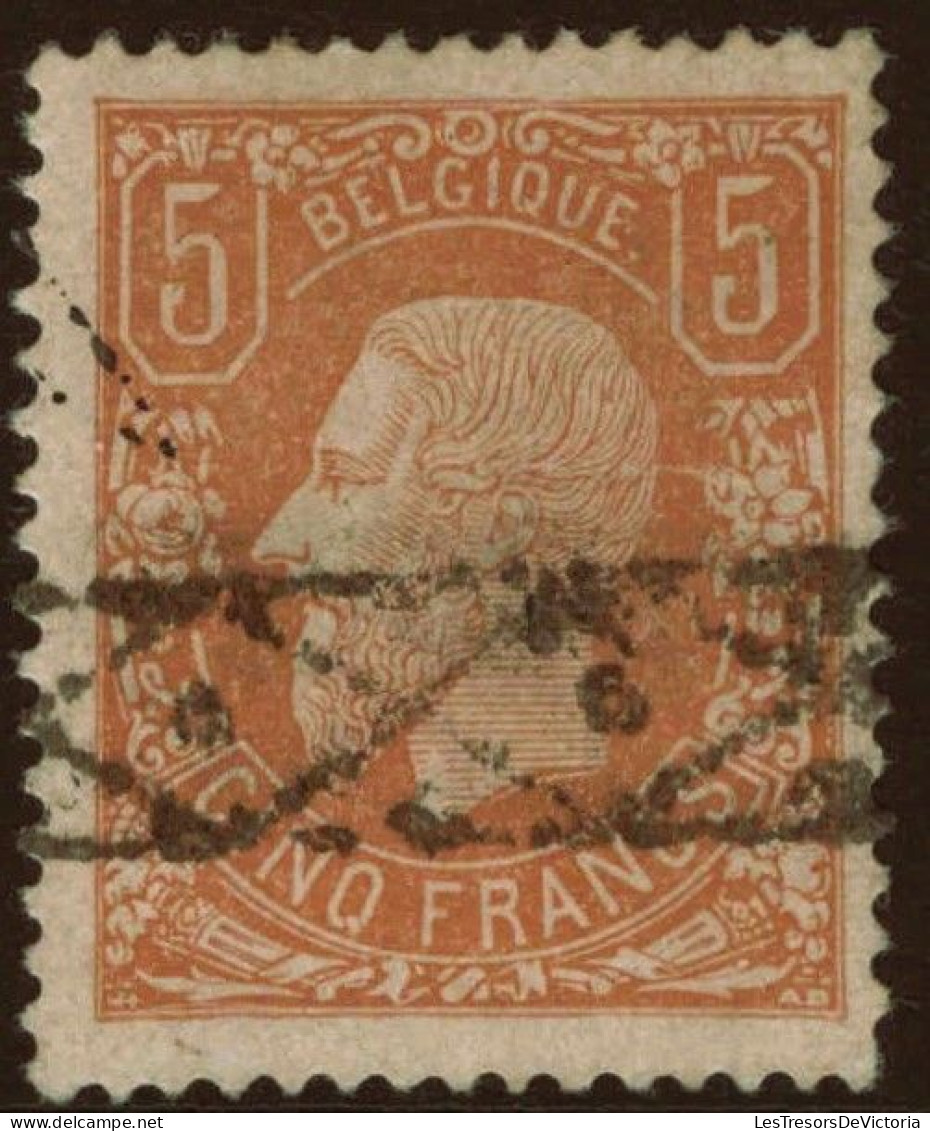 TIMBRE Belgique - COB 37 Obliteration Roulette - 5 F - 1869 - Cote 925 - - 1869-1883 Léopold II