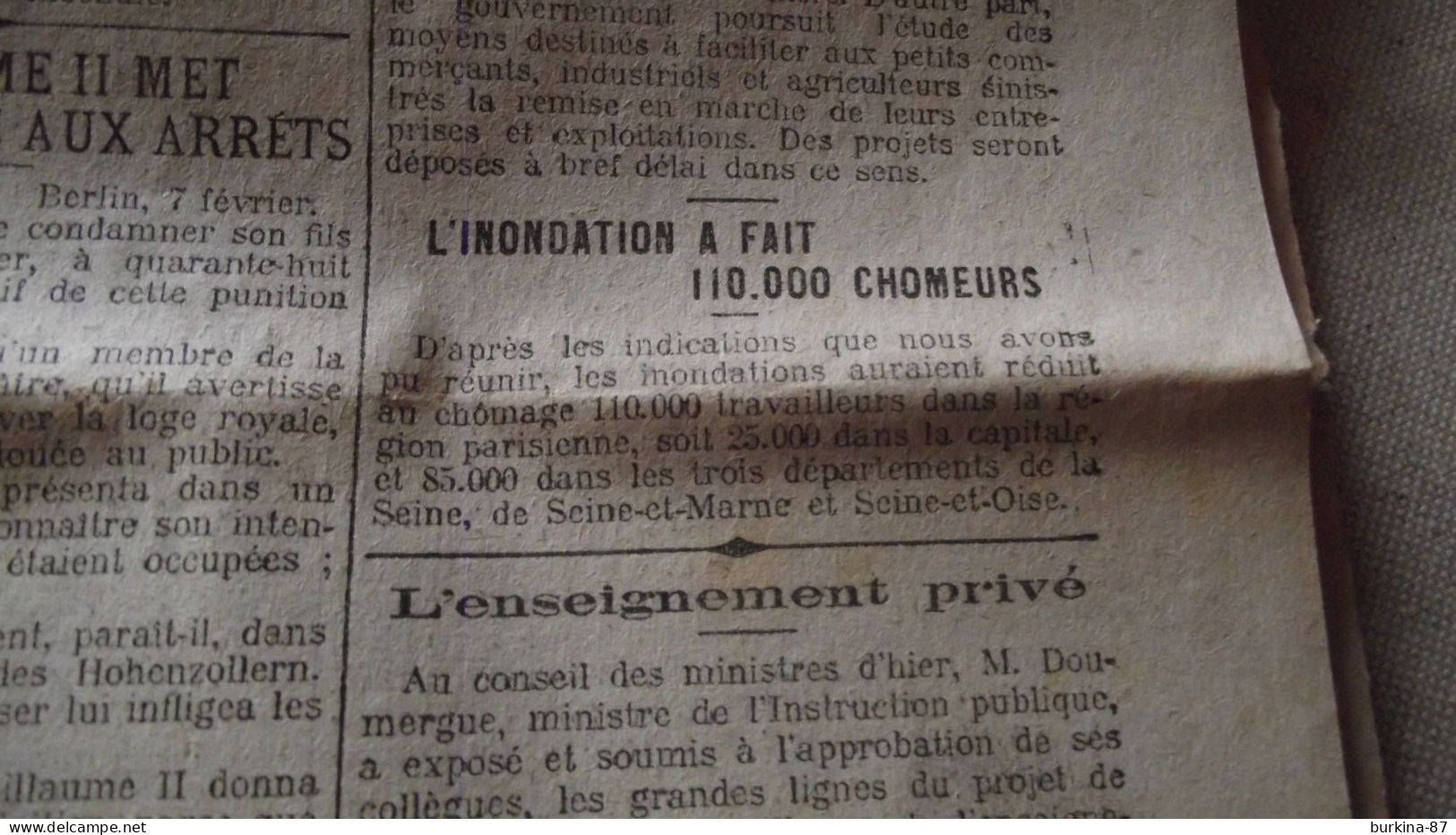 Le PETIT PARISIEN, Journal, Fevrier V1910, Paris Quotidien Politique Littéraire - Le Petit Parisien