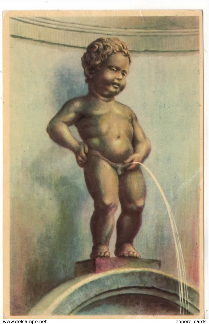 Cpa.Belgique.Bruxelles.Souvenir De Mannekenpis. - Beroemde Personen