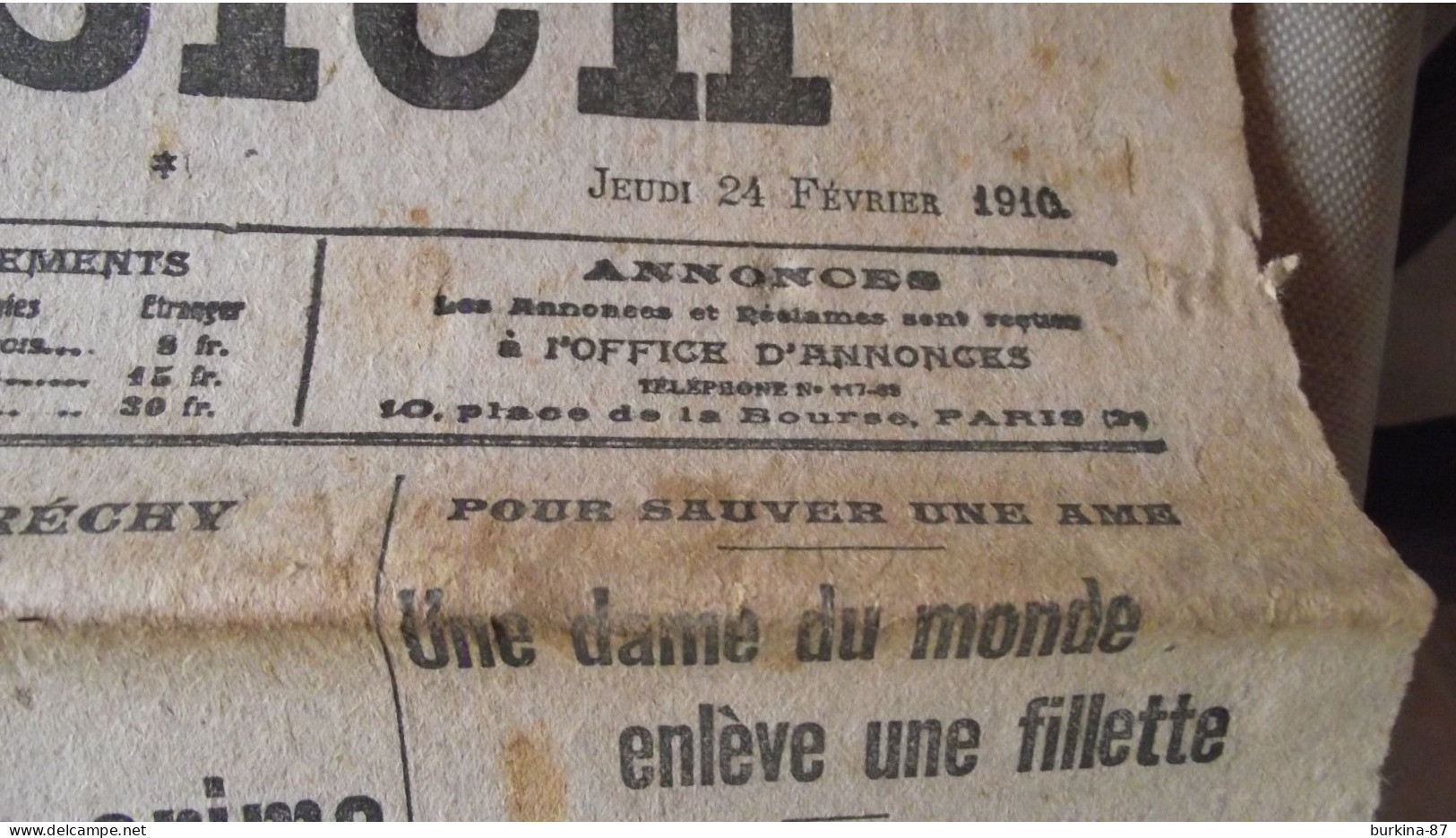 Le PETIT PARISIEN, Journal, 24 Février 1910, Paris Quotidien Politique Littéraire - Le Petit Parisien