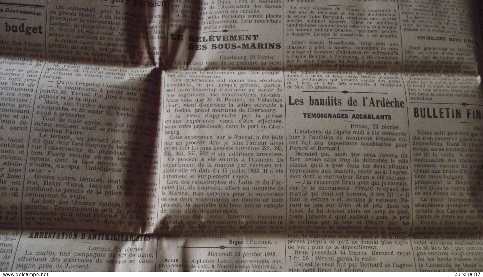 Le PETIT PARISIEN, journal, 24 Février 1910, Paris quotidien politique littéraire