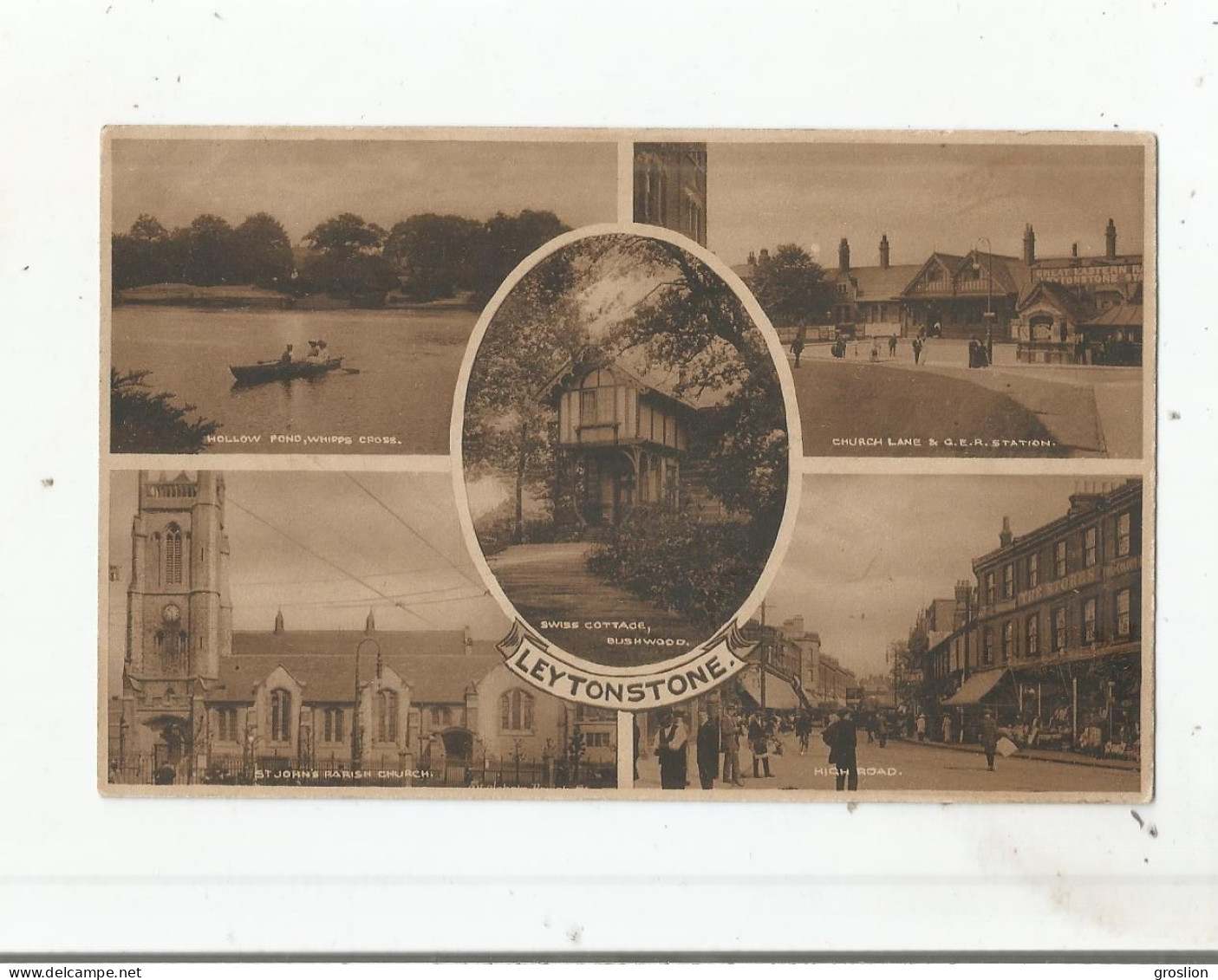 LEYTONSTONE HOLLOW POND WHIPPS CROSS. CHURCH LANE AND G E R STATION. ST JOHN'S PARISH CHURCH . HIGH ROAD - London Suburbs