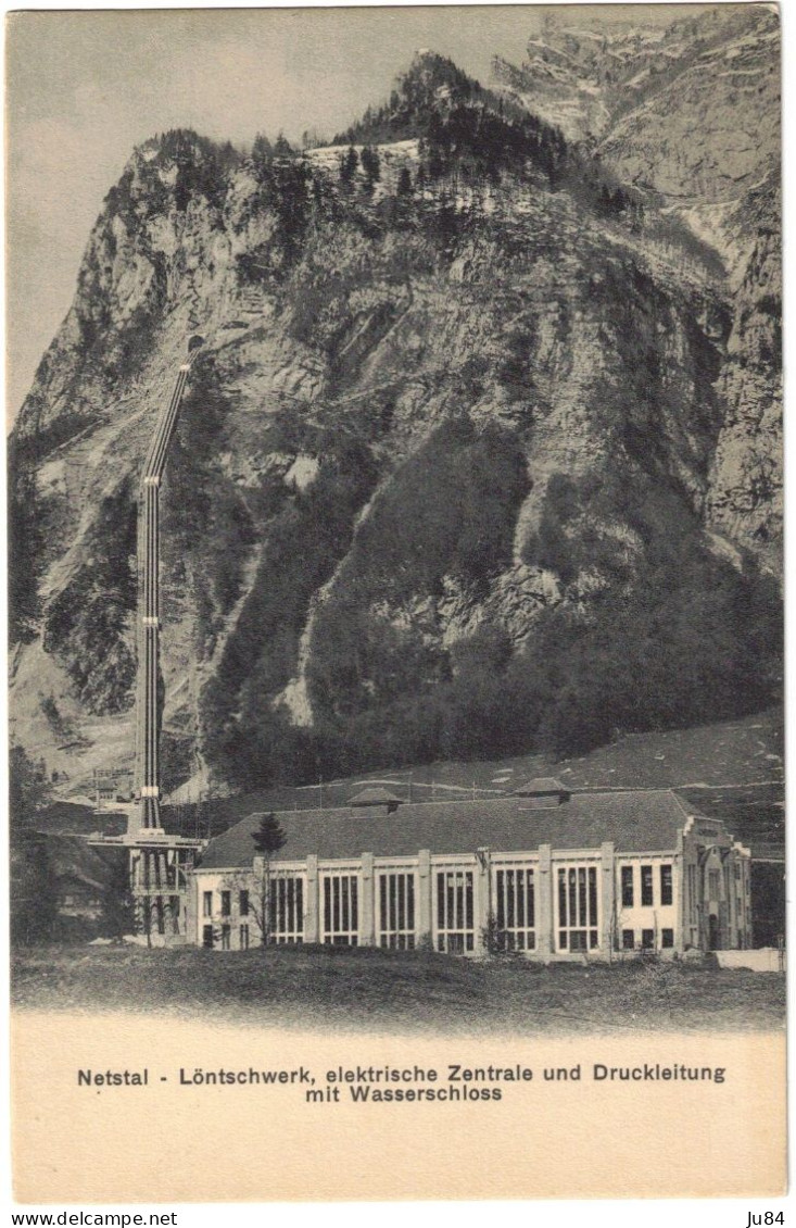 Suisse - Glaris - Netstal - Löntschwerk - Elektrische Zentrale Und Druckleitung - Centrale électrique - 1914 - Netstal