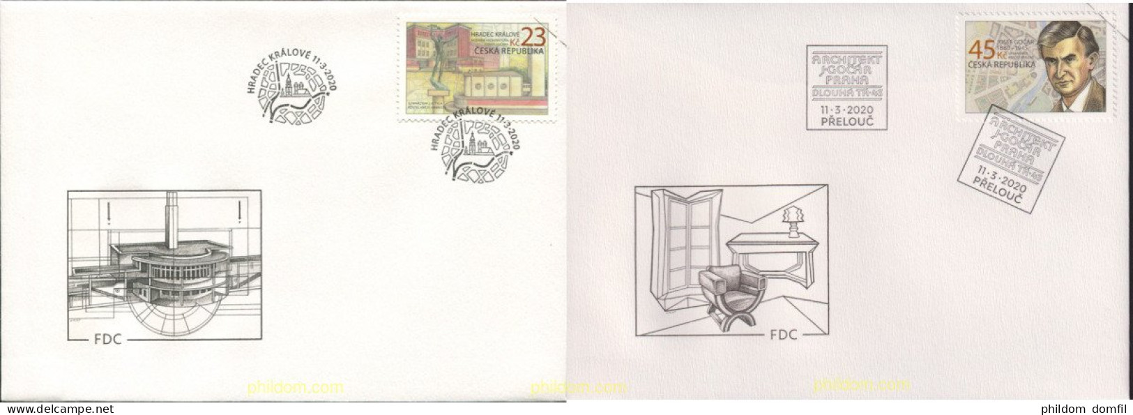 699742 MNH CHEQUIA 2020 ARQUITECTURA - Used Stamps