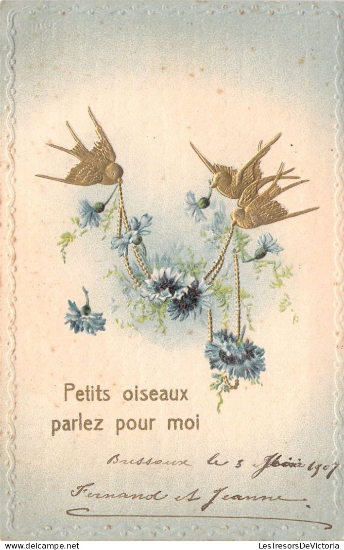 Oiseaux - Hirondelles - Illustration - Carte Postale Ancienne - Oiseaux