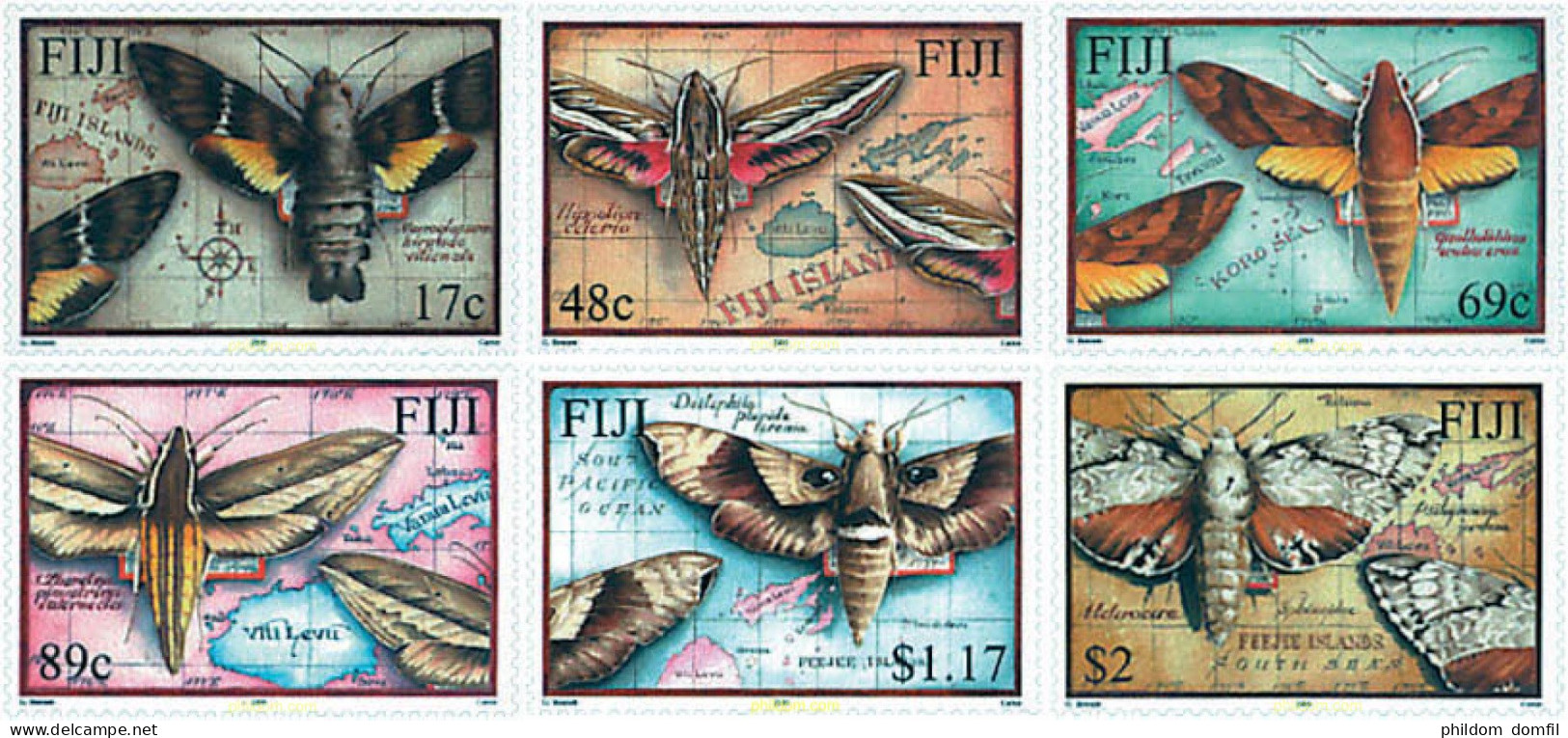 78005 MNH FIJI 2001 MARIPOSAS NOCTURNAS - Ragni