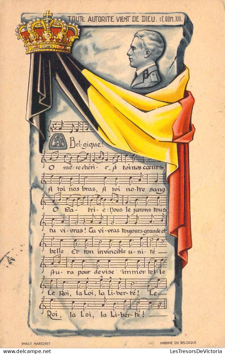 Drapeau BELGIQUE - Hymne Et Partition De Belgique  - Carte Postale Ancienne - Non Classés