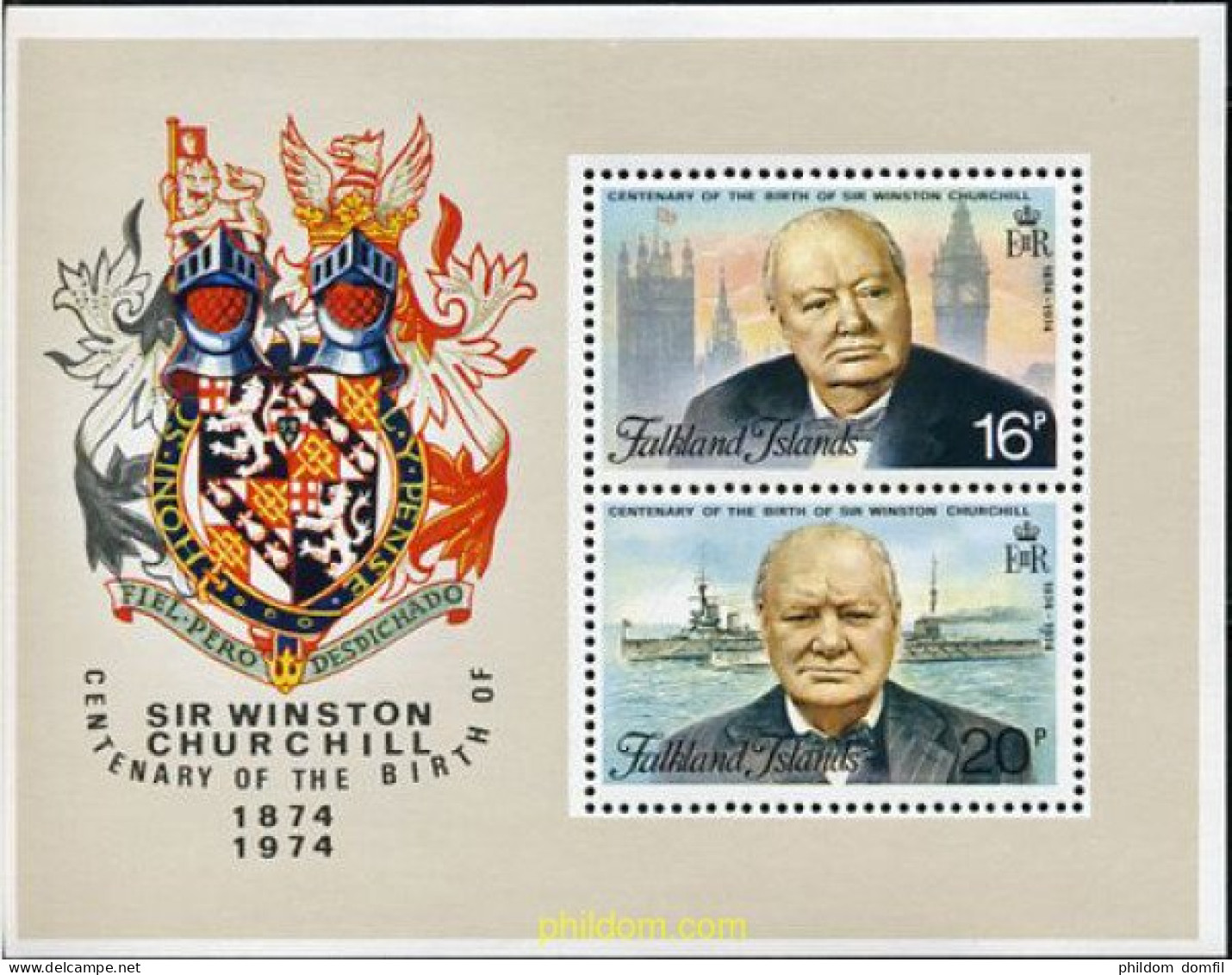 189975 MNH FALKLAND 1974 100 ANIVERSARIO DEL NACIMIENTO DE WINSTON CHURCHILL - Sir Winston Churchill