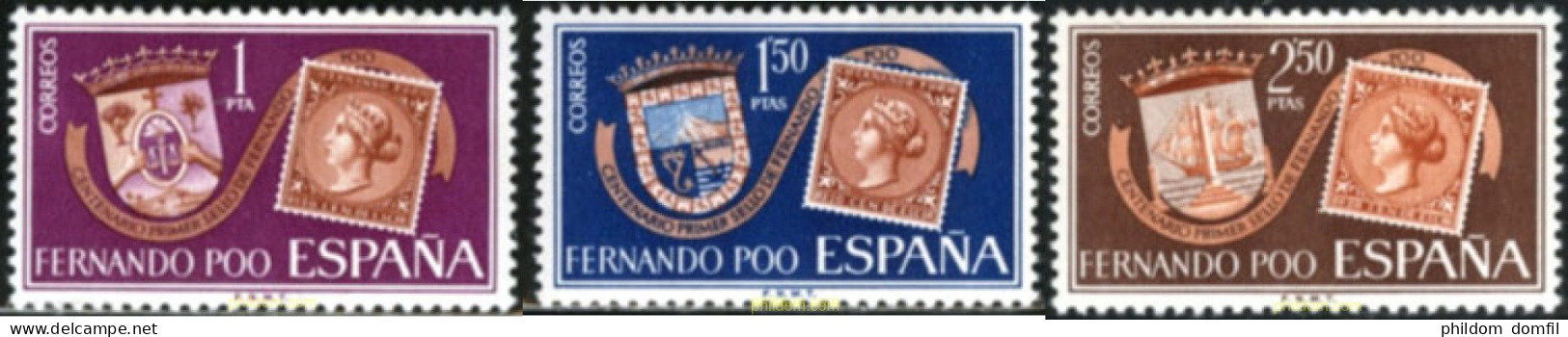 190007 MNH FERNANDO POO 1968 100 ANIVERSARIO DEL PRIMER SELLO DE FERNANDO POO - Otros & Sin Clasificación