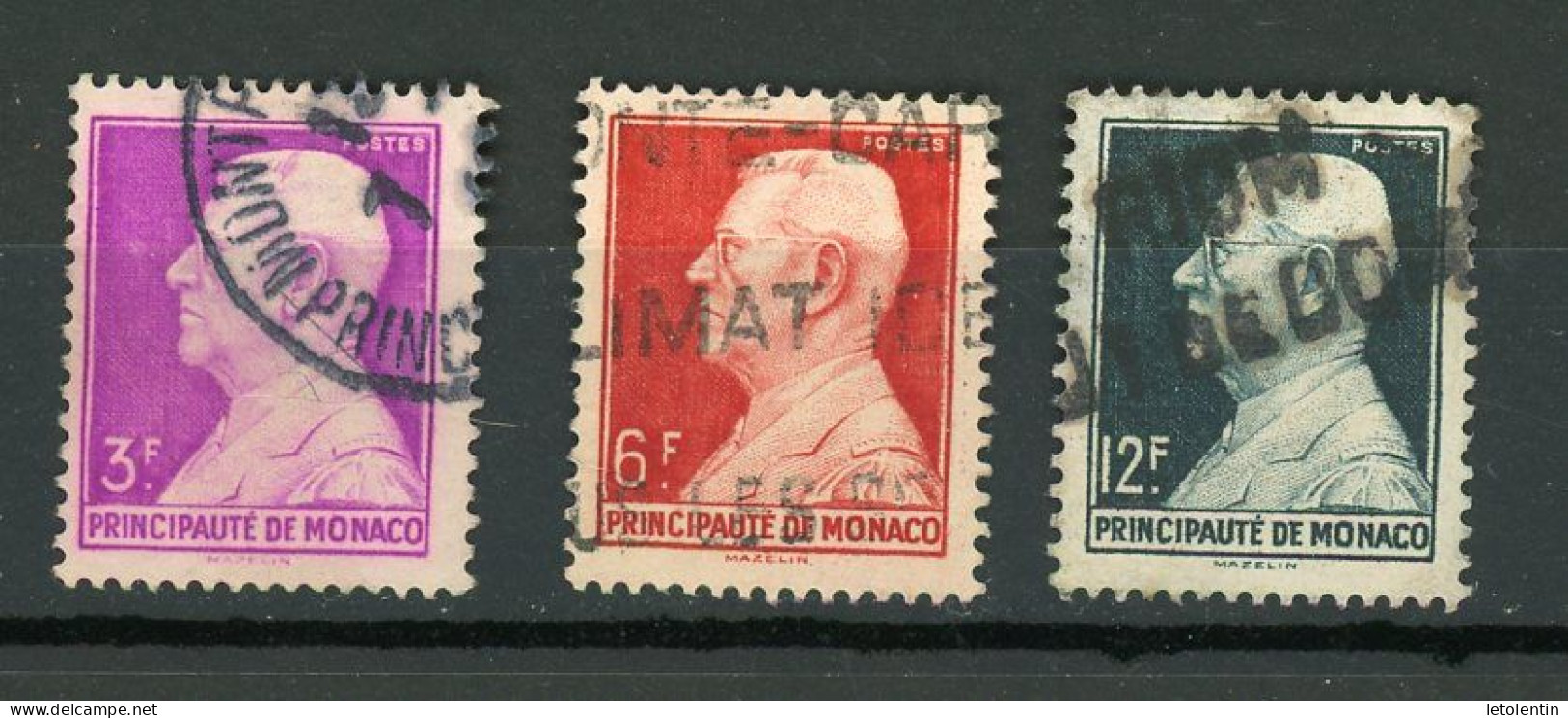 MONACO :  LOUIS II - N° Yvert 282+283+305A Obli. - Gebraucht