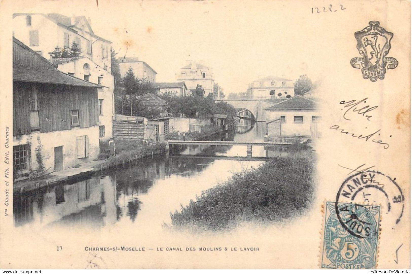 FRANCE - 88 - Charmes-sur-Moselle - Le Canal Des Moulins & Le Lavoir - Carte Postale Ancienne - Charmes