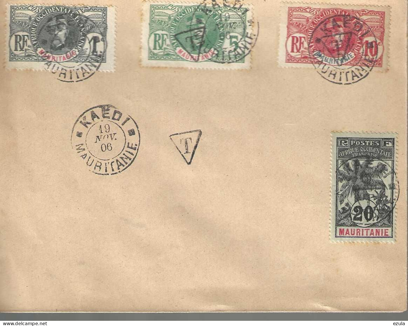 Lettre MAURITANIE Affranchie Avec Timbres Taxe N° 5-10 Et 20 - Le 1ct Est Sans Taxe.    Valeur Catalogue   515 € - Oblitérés