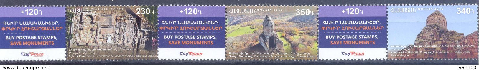 2022. Armenia, Historical And Cultural Monuments Of Armenia, 3v, Mint/** - Armenia