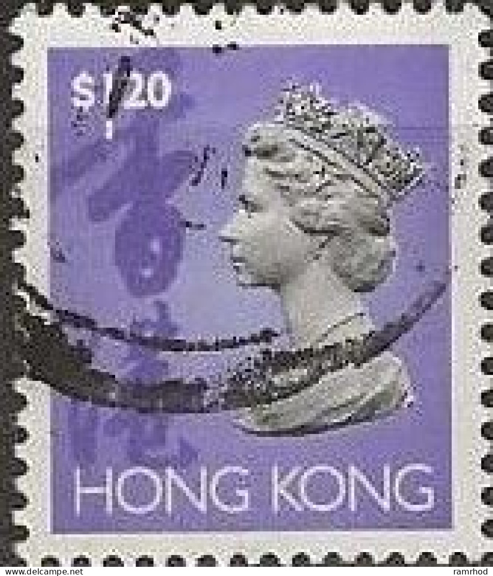 HONG KONG 1992 Queen Elizabeth II -  $1.20 - Violet, Black And Lilac FU - Usados