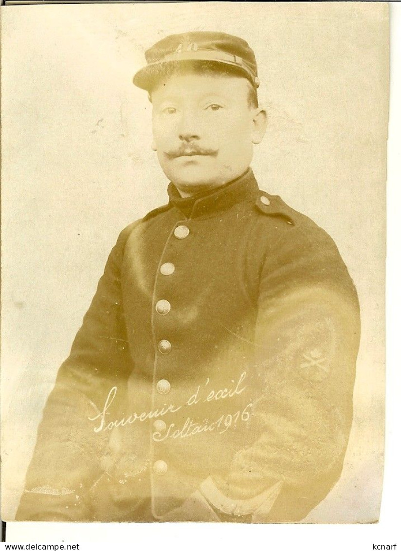 CP Photo D'un Soldat En1916 à SOLTAU Avec Censure Au Verso ( Carte Recoupée  ) - Soltau