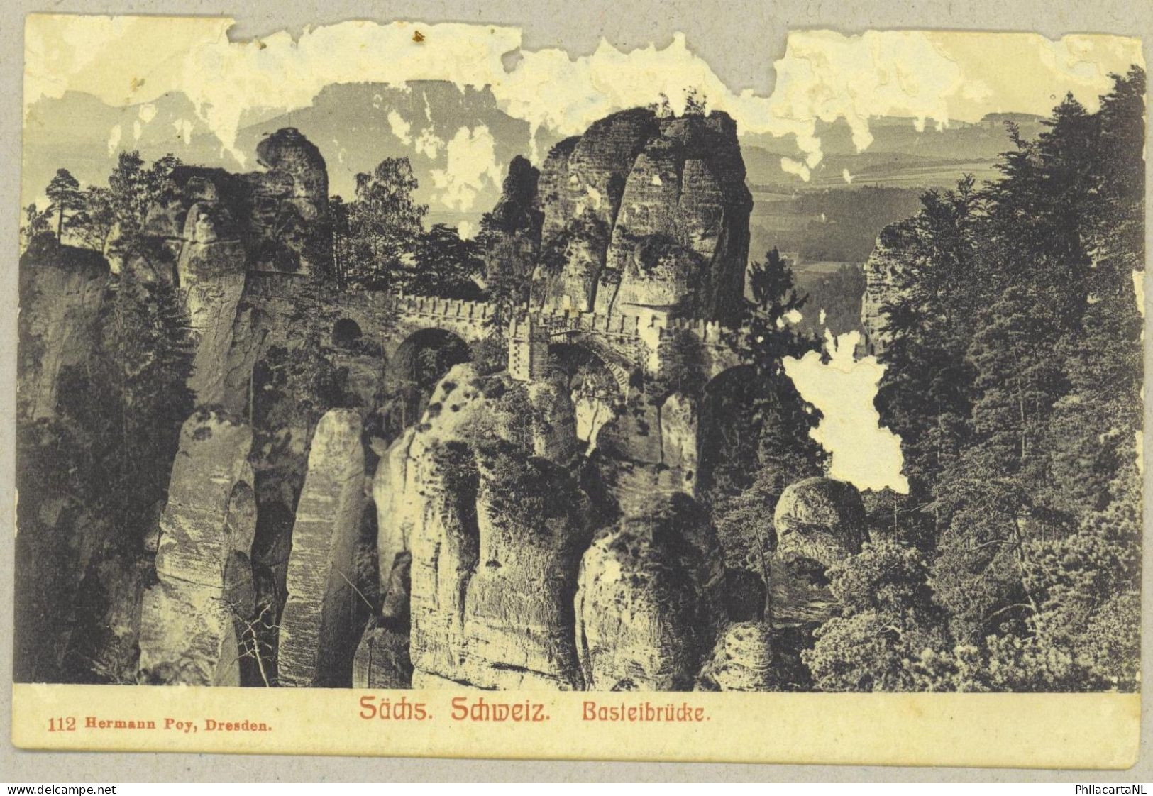 Sachs Basteibrucke - 1906 Zwaar Beschadigd - Bastei (sächs. Schweiz)