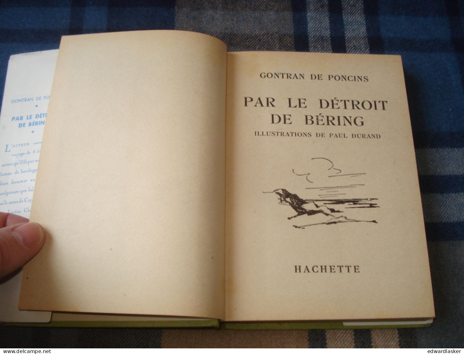 BIBLIOTHEQUE VERTE : Par Le Détroit De Béring /Gontran De Poncins - Jaquette 1954 - Paul Durand - Biblioteca Verde