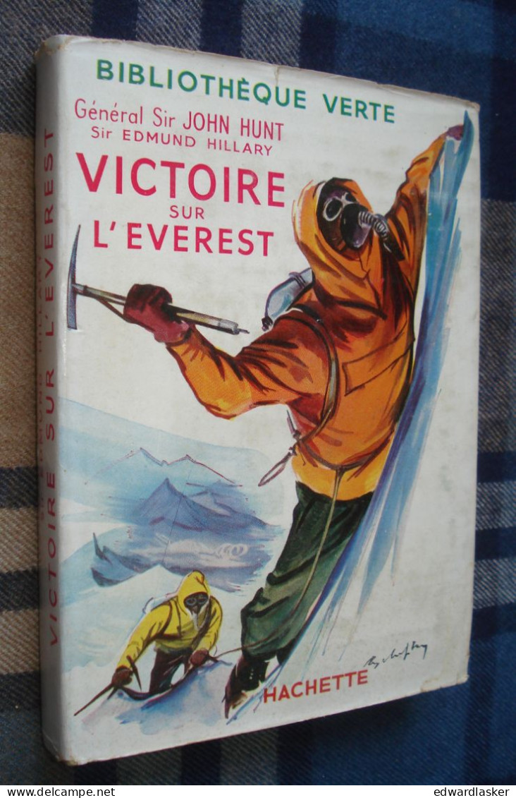 BIBLIOTHEQUE VERTE : VICTOIRE Sur L'EVEREST /J. HUNT Et E. HILLARY Jaquette 1955 [3] - Bibliothèque Verte