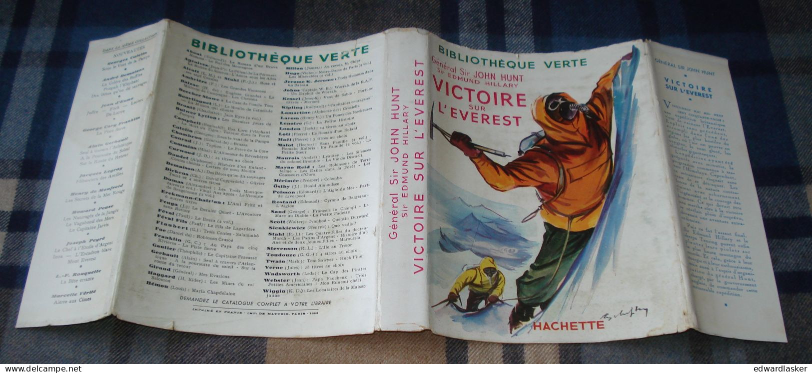 BIBLIOTHEQUE VERTE : VICTOIRE sur L'EVEREST /J. HUNT et E. HILLARY jaquette 1955 [3]