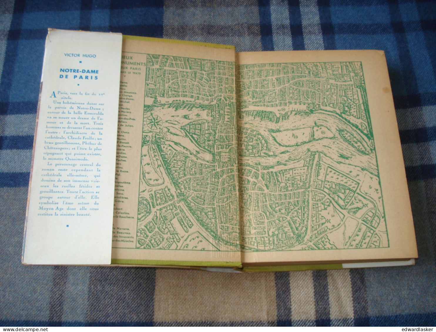 BIBLIOTHEQUE VERTE : Notre-Dame De Paris (tome 1) /Victor Hugo - Jaquette 1950 - André Pécoud - Bibliotheque Verte