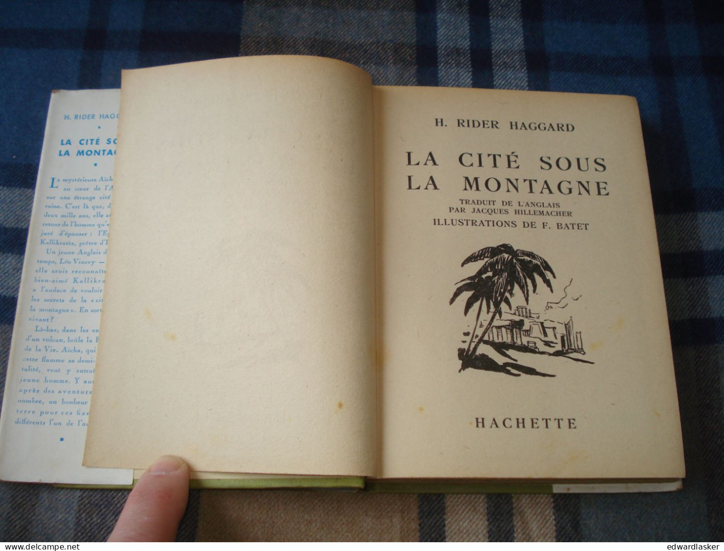 BIBLIOTHEQUE VERTE : La Cité Sous La Montagne (=She) /H. Rider Haggard - Jaquette 1952 - François Batet - Bibliothèque Verte