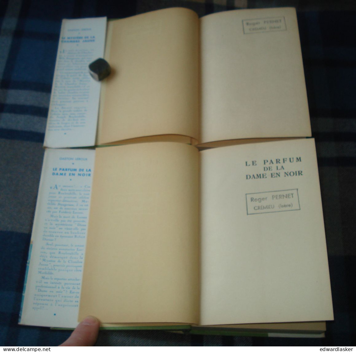 BIBLIOTHEQUE VERTE : Mystère De La Chambre Jaune + Parfum De La Dame En Noir /Gaston Leroux - Jaquette 1953 - Reschofsky - Biblioteca Verde