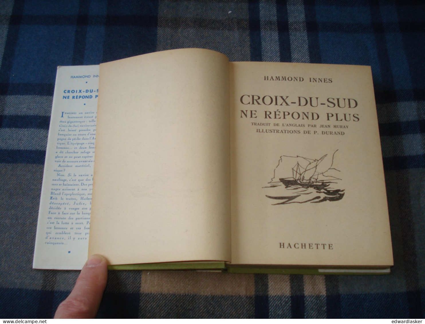 BIBLIOTHEQUE VERTE : Croix-du-Sud Ne Répond Plus /Hammond Innes - Jaquette 1952 - Paul Durand - Bibliothèque Verte