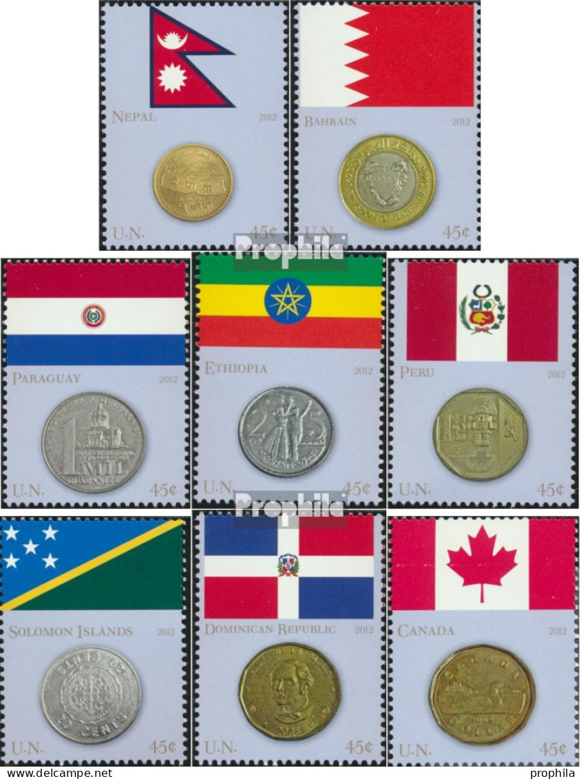 UNO - New York 1294-1301 (kompl.Ausg.) Postfrisch 2012 Flaggen Und Münzen - Neufs