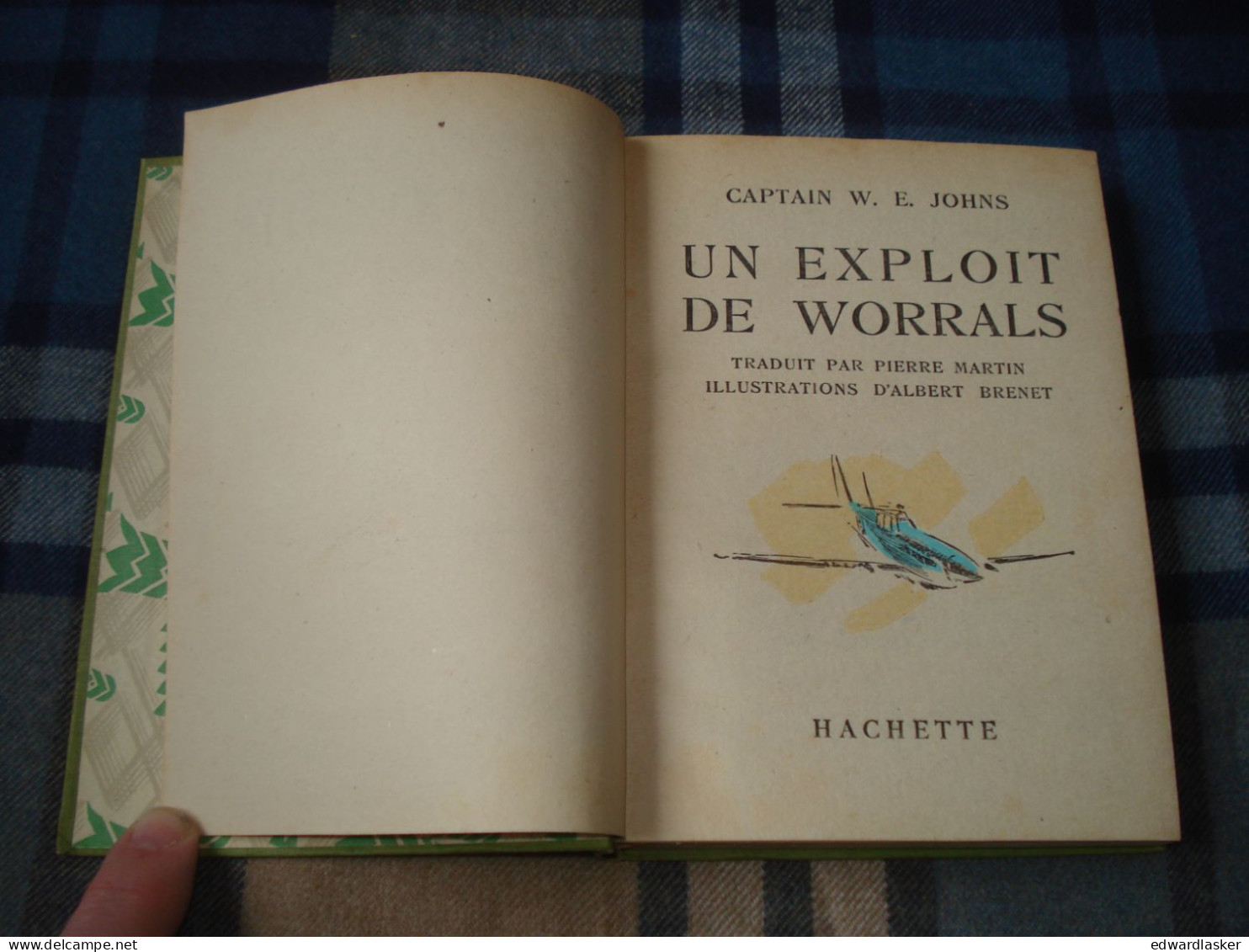BIBLIOTHEQUE VERTE : Un Exploit De WORRALS /Captain W.E. Johns - Sans Jaquette - 1951 - Albert Brenet - Bibliotheque Verte