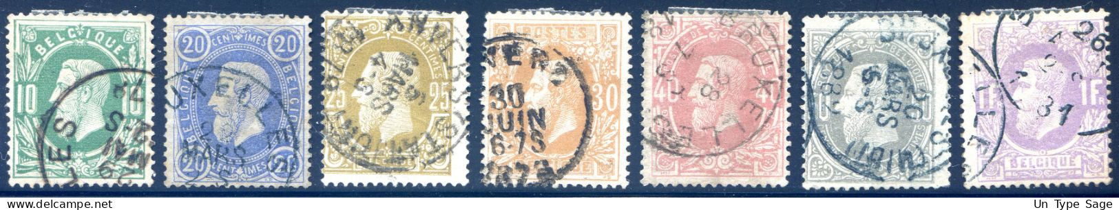 Belgique COB N°30 à 36 Oblitérés - Cote 48 € - (F3100) - 1893-1900 Schmaler Bart