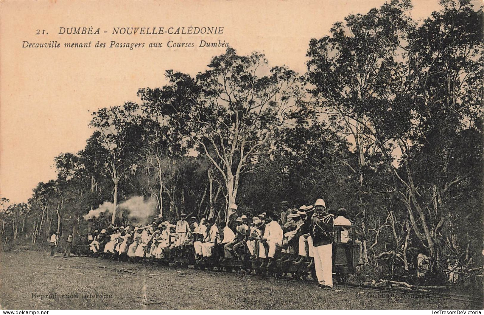 Nouvelle Calédonie - Dumbéa - Decauville Menant Les Passagers Aux Courses Dumbéa - Animé - Carte Postale Ancienne - Nueva Caledonia