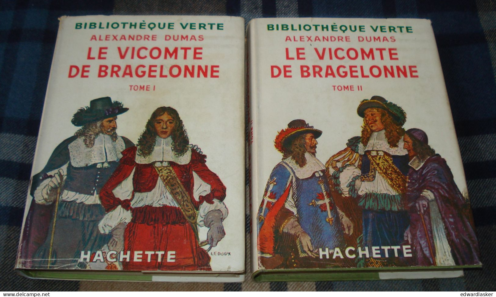 BIBLIOTHEQUE VERTE : Le VICOMTE De BRAGELONNE (tome 1 & 2) /A. Dumas - Jaquette 1952 - Philippe Ledoux - Biblioteca Verde